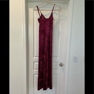 Burgundy velvet Maxi dress